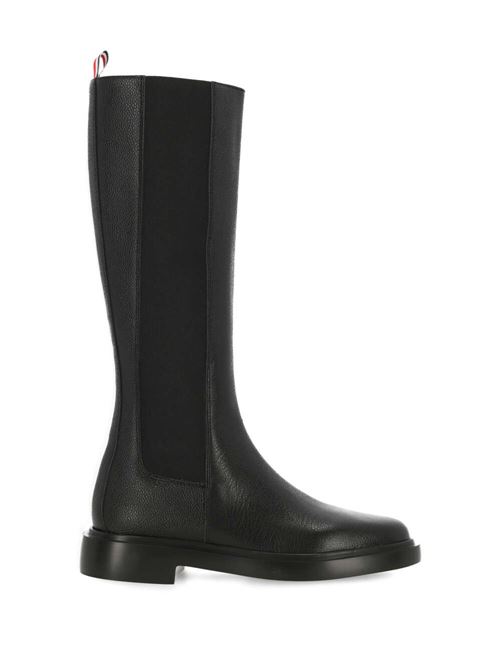 Black calf leather knee-length chelsea boots Thom Browne | FFB138A06257001